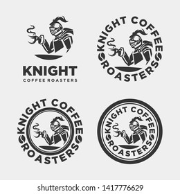 knight coffee vector logo, modern hipster