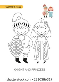 Knight  Coloring page Kids activity book