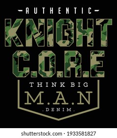 knight core, vector typography illustration graphic design for print