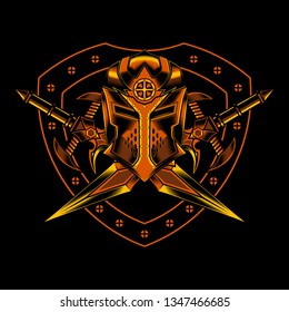 Knight Cross Sword Vector Illustration