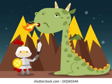 knight and dragon