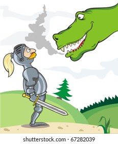 knight and dragon