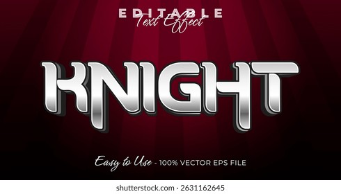 Knight editable text effect, 3d typography in graphic styles
