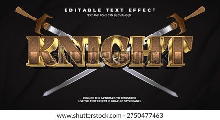 Knight editable text effect in modern trend style