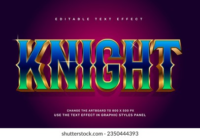 Knight editable text effect template
