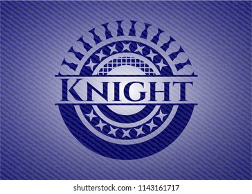 Knight emblem with denim texture
