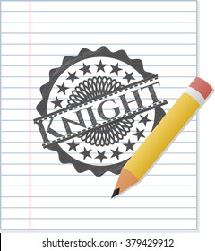 Dibujo del emblema de Knight con efecto de lápiz