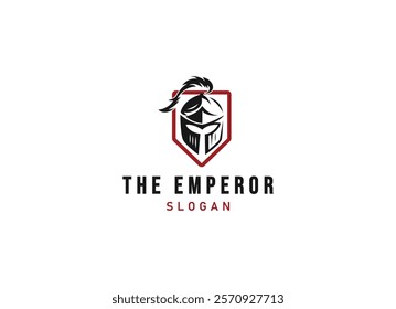 Knight emperor logo design. The emperor logo design vector illustration