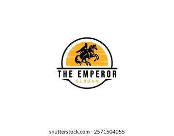 Knight emperor logo design. The emperor logo vector illustration