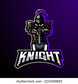 Knight esport gaming mascot logo team squad design illustration vector 