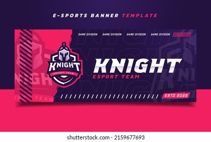 Knight Esports Gaming Banner Template with Logo for Social Media