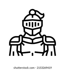 knight fairy tale line icon vector. knight fairy tale sign. isolated contour symbol black illustration