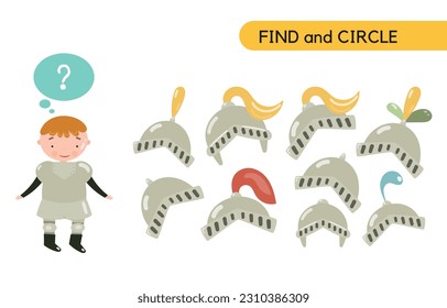 Knight Find and circle Activity book