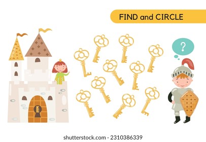 Knight Find and circle Activity kids book