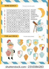 Knight Find and circle Word search Activity book