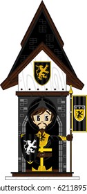 Knight with Flag at Guard Post