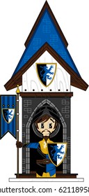 Knight with Flag at Guard Post