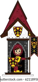 Knight with Flag at Guard Post