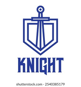 Diseño minimalista del logotipo de Knight Flat