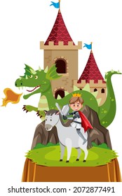 Knight Front Castle Illustration Stock Vector (Royalty Free) 2072877491 ...