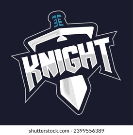 Knight gaming logo with blue background