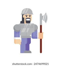 Knight, Geometric flat design character illustration.