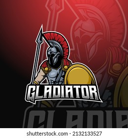 Knight gladiator esport and mascot logo design