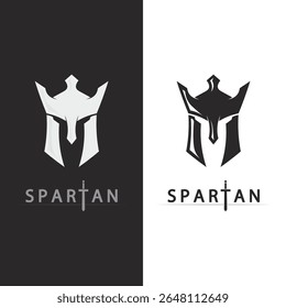 Ícone do vetor do logotipo do cavaleiro e do gladiador para o design do símbolo de combate medieval