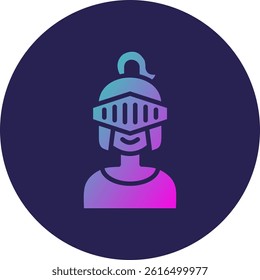 Knight Glyph Circle Gradient Icon