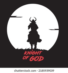 Knight Of God with black background vector.