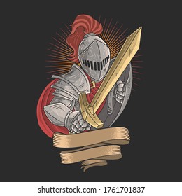 caballero con una espada de oro