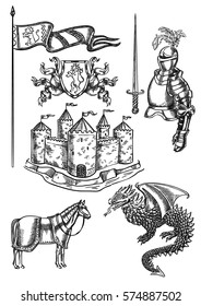 Knight hand drawing set