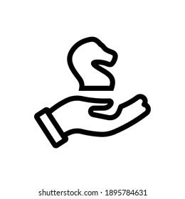Knight hand icon (vector illustration)