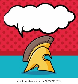 Knight hat doodle, speech bubble