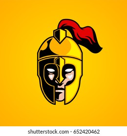 knight head mascot logo