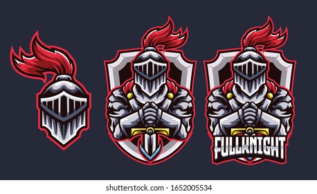 Knight Head and Sword eSports Vector Logo