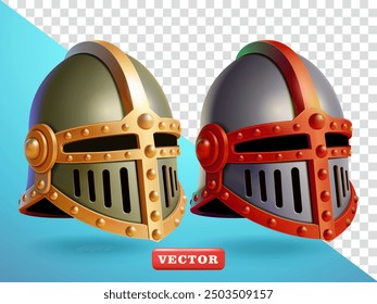 Knight helmet, 3d vector. Suitable for design elements and video games