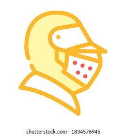 Ritterhelm Farbe Symbol Vektorgrafik. Helmschild am Ritter. einzelne Symbolillustration