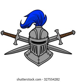 Knight Helmet and Crossed Swords