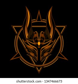 Knight Helmet Demonic vector illustration
