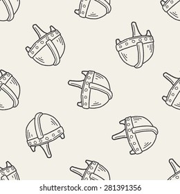 knight helmet doodle seamless pattern background