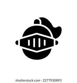 Ilustración con el logotipo del icono del casco antiguo de Knight. Conjunto de iconos medievales. Adecuado Para Diseño Web, Logotipo, Aplicación.