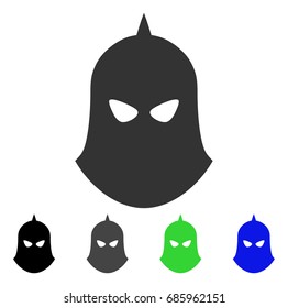 Knight Helmet flat vector pictograph. Colored knight helmet gray, black, blue, green pictogram versions. Flat icon style for graphic design.