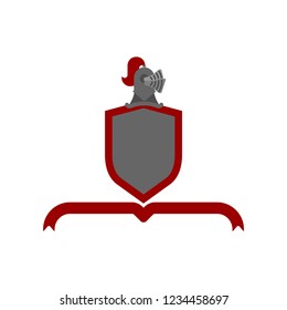 Knight Helmet Heraldic Shield. Template heraldry design element. Coat of arms of royal family