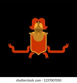 Knight Helmet Heraldic Shield. Template heraldry design element. Coat of arms of royal family