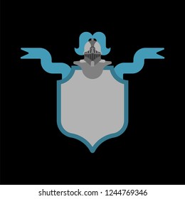 Knight Helmet Heraldic Shield. Template heraldry design element. Coat of arms of royal family