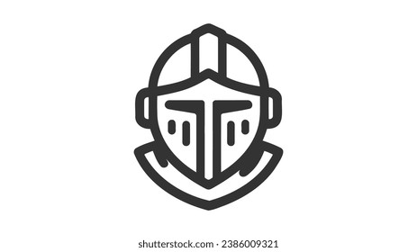 Knight helmet icon on white background.