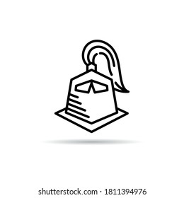 Knight helmet icon vector line 
