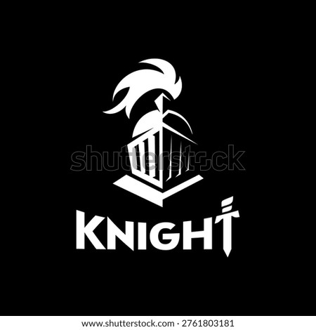 knight helmet logo icon design a simple line art style, Knight mascot logo vector