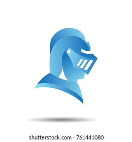 Knight Helmet Logo Template. Knight Helmet Logotype Isolated. Knight Helmet Vector Illustration.